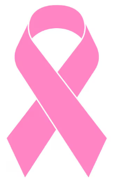 Pink ribbon symbol representing breast cancer awareness and support